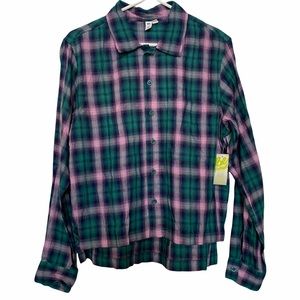 BP. Button Down Small Green Pink Earl Ombre Shirt NWT